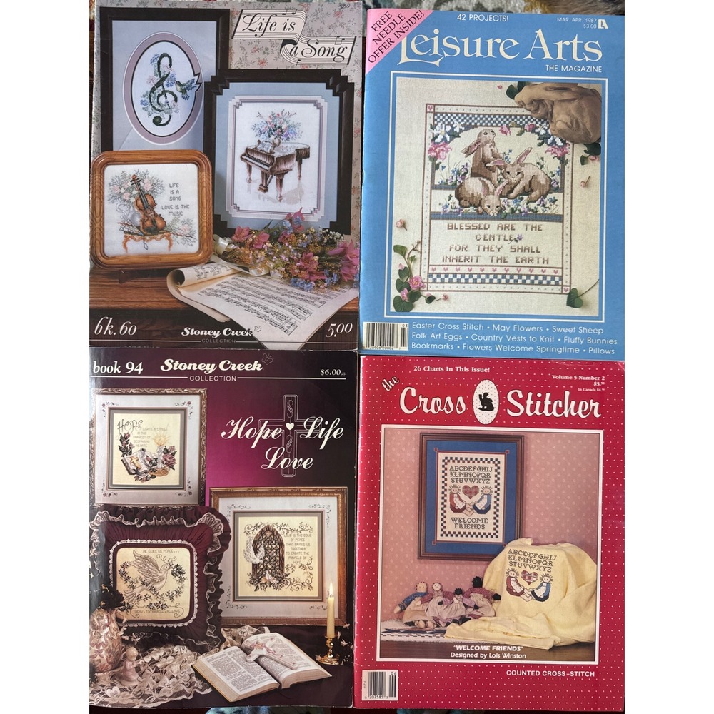 Vintage Cross Stitch Pattern Book Lot Stoney Creek Leisure Arts Cross Stitcher